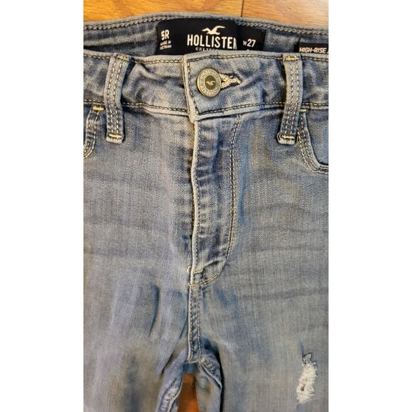 Hollister Jeans Womens 5R High Rise Legging Size W27 L28 Distressed Blue Denim - Picture 9 of 9